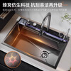 JCZS5.0 Thickened Raindance Waterfall Sink 304 Stainless Steel Handmade Large Single Slot Home Kitchen Above and Below Counter Wash Basin 5.0 Thick 68X45 Generation No Button Basic