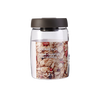 LOCK & LOCK press-pump glass sealed jar miscellaneous grains tea kitchen dry goods storage jar milk powder jar 1.2L gray