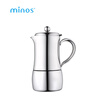 Minos moka pot stainless steel household coffee pot convenient espresso outdoor coffee pot 4 servings (about 200ml)