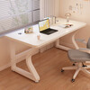 Su Hengbieyi solid wood computer desk rectangular desk simple modern study desk double desk desktop e-sports writing desk solid wood ecological board 16mm whiteboard + white shelf 120*60*75CM