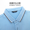 Three-gun lapel short-sleeved T-shirt men's new silk soft cotton collared bottoming slim top men's shirt Navy L