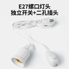 Magic color E27 screw LED energy-saving plug base hanging light switch extension cord hanging plug integrated light with two plugs 4 meters light cord + 1 40W light bulb