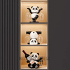 HZCK red wine rack ornaments Panda red wine rack ornaments wine cabinet combination light luxury living room sideboard bookshelf decorative wine cup welfare impulse model Panda red wine rack (open bottle