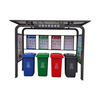 Huili's custom-made garbage sorting kiosk outdoor street stainless steel four-bucket collection garbage shed recycling station rainproof shed community drop-in kiosk dark gray 2