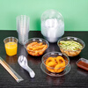 Petunia thickened disposable bowl crystal bowl transparent dessert soup bowl hot pot tableware set bowls and chopsticks flavored dishes party tableware 300ml pattern bowl 400 pieces disposable tableware
