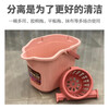 Thickened hand-pressed plastic mop bucket with wheels, rotating squeeze bucket, lazy person's water-free mopping artifact, rectangular portable wide dehydration bucket, cleaning single bucket, pressed dry mop bucket, newly upgraded cooked glue, thickened and resistant to falling, light blue