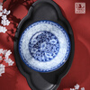 Sanbao Chinese retro blue and white porcelain bowl, underglaze color ceramic bowl, eating bowl, household soup noodle bowl, rice plate, high-end tableware set, 4.5-inch Chinese bowl, rice bowl/single pack