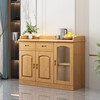 Solid wood sideboard living room wine cabinet tea cabinet multi-functional kitchen tea cabinet home preparation cabinet cupboard cabinet 0.8 meters two doors (walnut color)