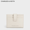 CHARLES&KEITH simple buckle multi-card slot mini card bag female birthday gift New Year gift for girlfriend CK6-50701392 Beige beige