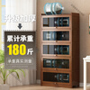 Jin Luyuan bookshelf storage rack floor-standing simple home new simple bookcase with door dust-proof storage cabinet living room storage cabinet back 6 layers 80 classic brown - full bamboo frame transparent