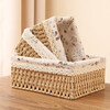 Hakkai Bird Rattan Storage Basket Desktop Storage Box Remote Control Coffee Table Snack Box Organizing Basket Storage Basket Miscellaneous Woven Basket