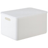 Shuangshan Desktop Storage Box Plastic Dust-Proof Household Clothing Storage Box with Cover, Miscellaneous Organizing Box, Storage Box, Deep L-1 (Length 36.5 Width 26.5 Height 24.5)