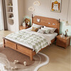 Fruit wood style children's bed solid wood for boys and girls 1.35m single bed 1.2m solid wood bed 1.5m imported golden sandalwood single bed + 10cm natural antibacterial coconut palm mat 120*200cm standard silent bed board