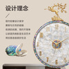 Copper Master light luxury wall clock living room prosperous house high-end modern simple Internet celebrity home fashion clock Nordic silent wall clock 35CM-full digital disk-radio wave movement-cylindrical pendulum.