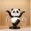 HZCK red wine rack ornaments Panda red wine rack ornaments wine cabinet combination light luxury living room sideboard bookshelf decorative wine cup welfare impulse model Panda red wine rack (open bottle