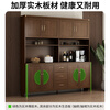 Huanghai Furniture new Chinese style solid wood sideboard tea cabinet wine cabinet multi-functional all-in-one wall storage cupboard home kitchen sideboard metal handle + solid wood cabinet leg length 137CM