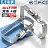 Fengji 304 stainless steel square clamp bridge clamp photovoltaic cable throat clamp trunking tube clamp square tube fixed buckle 100*50 (2 pieces)
