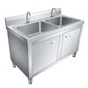 Zhang Shi Yijia stainless steel sink cabinet washing bowl with bracket laundry pool storage integrated cabinet length 120 width 60 height 80 double pool can be customized