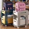 Kunfeng schoolbag storage rack movable under the desk household trolley bookshelf under the table to store bags and artifacts with pulleys gray-two layers basic model