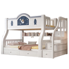 St. Burton bunk bed, solid wood children's bed, siblings do not disturb each other, bunk bed, high and low bed, double bunk bed, ladder cabinet + bookshelf + double drawers + mattress, upper 130, lower 150