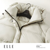 ELLE90 white duck down mid-length loose hooded down jacket for women 2023 winter new style niche straight jacket off-white S loose, recommended 100-115 catties