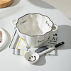 Persson double-ear ceramic bowl with spoon set soup bowl noodle bowl high-looking breakfast bowl smiling face 6-inch double-ear bowl + twisting spoon