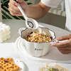 Persson double-ear ceramic bowl with spoon set soup bowl noodle bowl high-looking breakfast bowl smiling face 6-inch double-ear bowl + twisting spoon