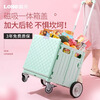 Luhe Shopping Cart Folding Outdoor Camping Cart Picnic Car Camp Trailer Trolley Cart Home Grocery Cart 42*49*45cm Large Directional Wheel Dream Green
