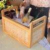 Twine Rattan and Wood Cooling Basket Beverage Cooling Ice Bucket