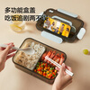 Huixun lunch box, microwaveable for office workers, lunch box for primary school students, 3 compartments 1.5L, with chopsticks and spoons