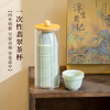 Fu Guan disposable tea cup Kung Fu tea thickened high temperature resistant emerald green high-end tea cup food grade tea cup 60ml emerald green-tea cup 200 + 1 storage cup holder