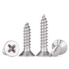 Jinggong 304 stainless steel countersunk head self-tapping screws cross flat head wood screws M2.9M3.9M4.8M5.5 M1*3 (200 pieces)