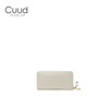 Cuud leather wallet women's long crocodile pattern coin purse large capacity women's clutch wallet birthday gift for girlfriend elegant white