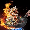 MAXCOOK wok 30CM iron pan, universal for gas stoves and induction cookers, uncoated, can be used with shovels MDB-30