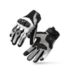 Wheels never stop motorcycle gloves, winter riding carbon fiber all-season water-repellent motorcycle equipment for men and women, half finger and full finger touch, white (winter style plus velvet) 2XL size (palm width 10.5-11.5cm)