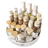 Shuaishi kitchen rack rotating spice rack condiment storage rack condiment storage countertop tray white 30cm