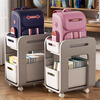 Kunfeng schoolbag storage rack movable under the desk household trolley bookshelf under the table to store bags and artifacts with pulleys gray-two layers basic model