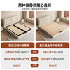 Kaderi waffle bed cream style French medieval retro style thin bed headboard leather bed small apartment storage double bed beech wood rib frame Victory series single bed frame structure 1800mm*2000mm