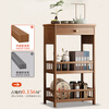 Trip Home tea rack tea cabinet tea side cabinet multi-layer storage rack new Chinese style archaic rack 3 layers 50 with smoked walnut color