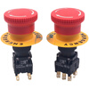 Yijia power supply mushroom head emergency stop button emergency switch LA F16-11ZS stop 16mm normally open 3 normally closed 2 3 open 3 closed