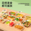 Temeiju disposable lunch box rectangular transparent plastic fast food box thickened lidded packing box tableware 50 set 500 type