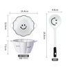 Persson double-ear ceramic bowl with spoon set soup bowl noodle bowl high-looking breakfast bowl smiling face 6-inch double-ear bowl + twisting spoon