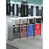 Outdoor stainless steel classified trash cans for commercial public places, scenic spots, property peel boxes, push-type swing lids, large size, style 1, set of 4 (single bucket price)