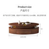 Jin Luyuan Italian simple natural walnut oval solid wood coffee table combination small apartment living room home fashion high-end walnut wood grain 1.2洣
