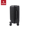 CROWN front-opening suitcase, expandable large-capacity trolley suitcase, eco-friendly suitcase, travel suitcase 5020/5215, black, 20 inches, boardable/expandable by 15%