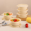 Baijie disposable lunch box biodegradable corn starch round 350*20 set food-grade fast food packaging box microwaveable