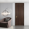 Mengtian Woodwork Bedroom Door Minimalist Water Painted Wood Door Customized Partition Concierge Door Jinghong 6P11 Interior Door Black Walnut Mocha Brown
