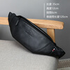 Kangaroo small waist bag men's cowhide sports running mobile phone bag trendy multi-functional casual waterproof crossbody bag chest bag style one black (front first layer cowhide / back cowhide
