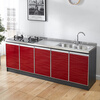 Renjuyi space aluminum kitchen cabinet stainless steel stove cabinet integrated storage aluminum alloy kitchen cabinet overall simple rental 2 meters flat