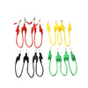 Quadruple short-circuit 4mm banana plug U-shaped insert lockable current terminal experimental short-circuit connection line Quadruple 4mm banana plug red each section 0.2 meters